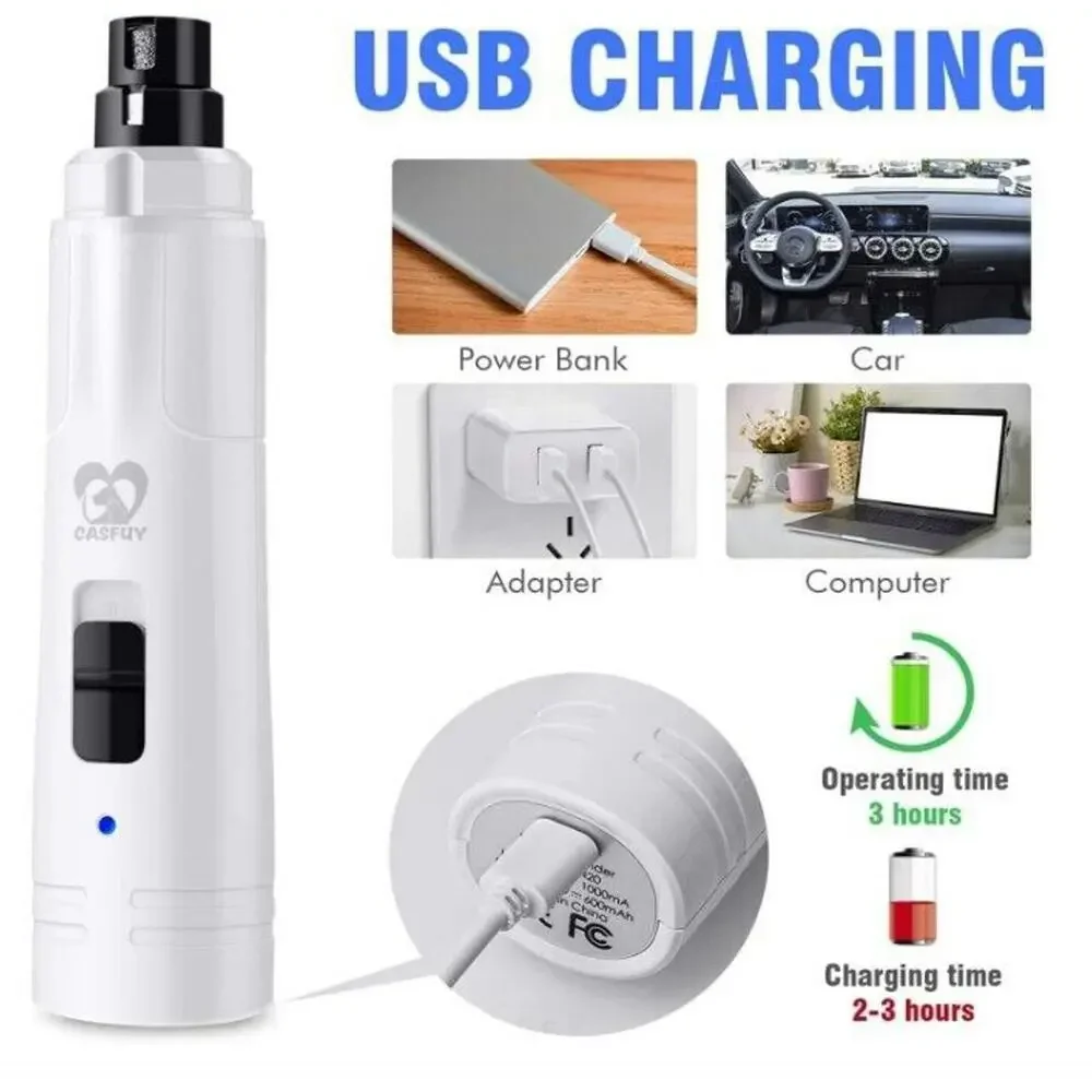 Dog Nail Grinder - Upgraded 2-Speed Electric Pet Nail Trimmer Power with usb